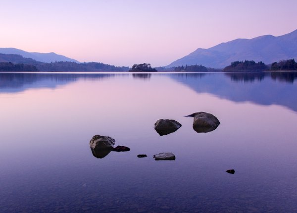 serenity on derwent water: shot last winter on a trip to the lakes