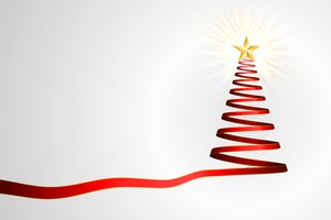 Simple Ribbon Christmas Tree: Christmas tree created with red ribbons