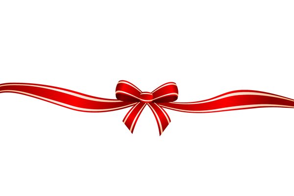 Christmas Ribbon 2: Christmas red ribbon and bow on the white background