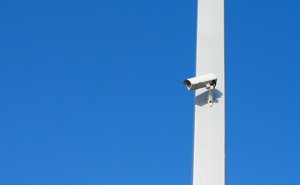 Security: A camera in the harbour of Barcelona