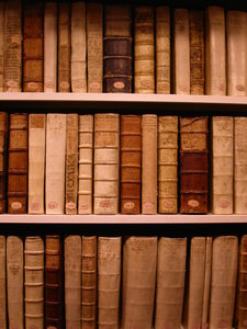 old books in a shelf