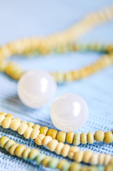 Pearls: Two pearls and beads