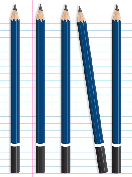 5 Pencils on Notepaper
