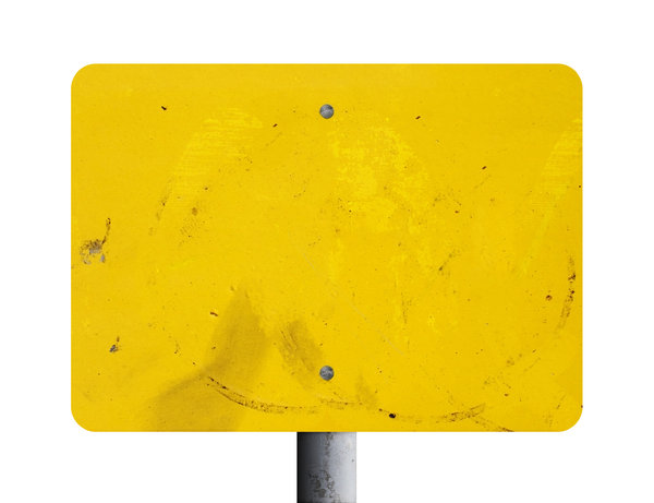 blank sign: Grungy yellow metal sign