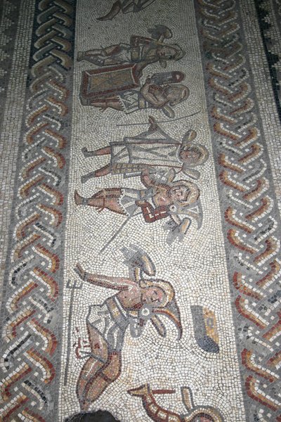 Ancient Roman mosaic floor