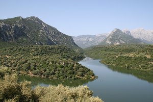 Mountain lake: A lake amid the mountains of Sardinia.