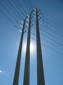 electrical tower: electrical tower and wires