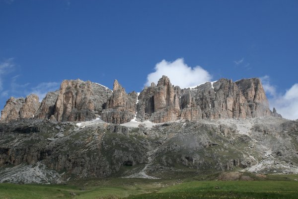 Dolomite mountains: A massif of the Dolomite mountains, Italy.