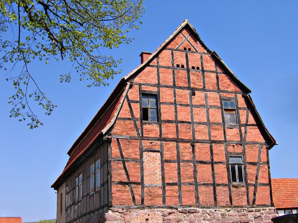 half timbered brick house