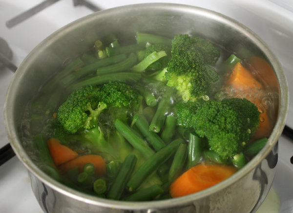 Pot of Boiling Vegetables