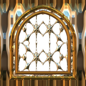 Gothic Window Gold: A 3D fantasy golden gothic styled window. Can be used as a frame as well.