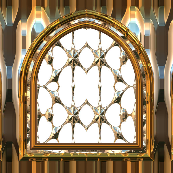 Gothic Window Gold: A 3D fantasy golden gothic styled window. Can be used as a frame as well.