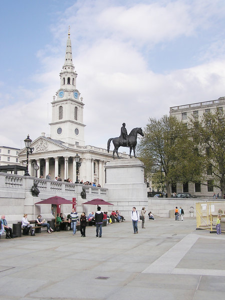 Trafalgar square: A Trafalgar Square in London.