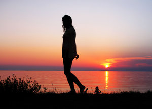 walk at sunset