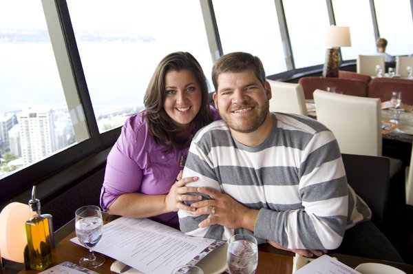 Anniversary: My wife and I at the top of the Space Needle.