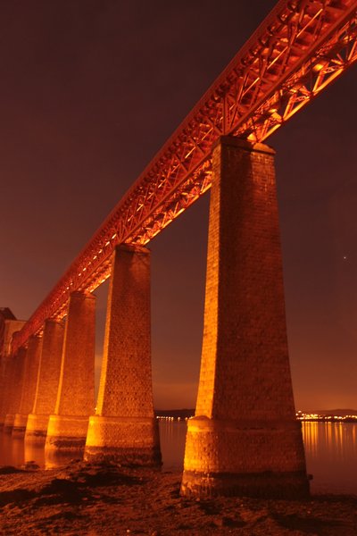 Forth Rail Bridge at night