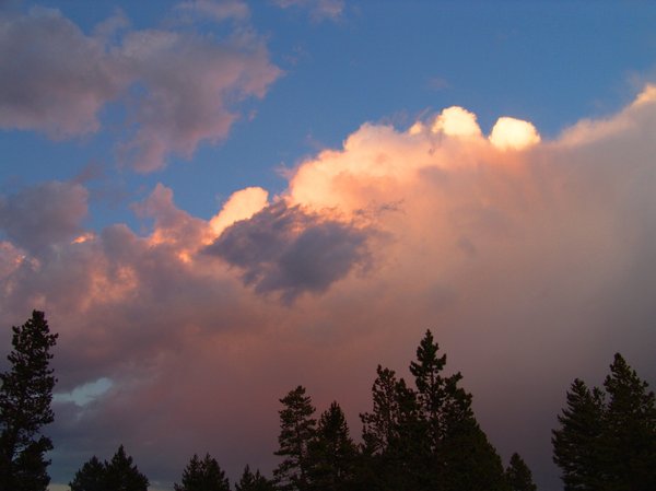 Sunset on storm clouds in Yell