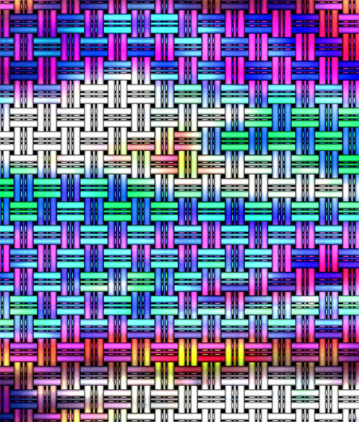 rainbow coloured lattice weave
