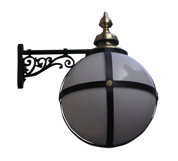 Wrought iron lamp: A lamp from London
