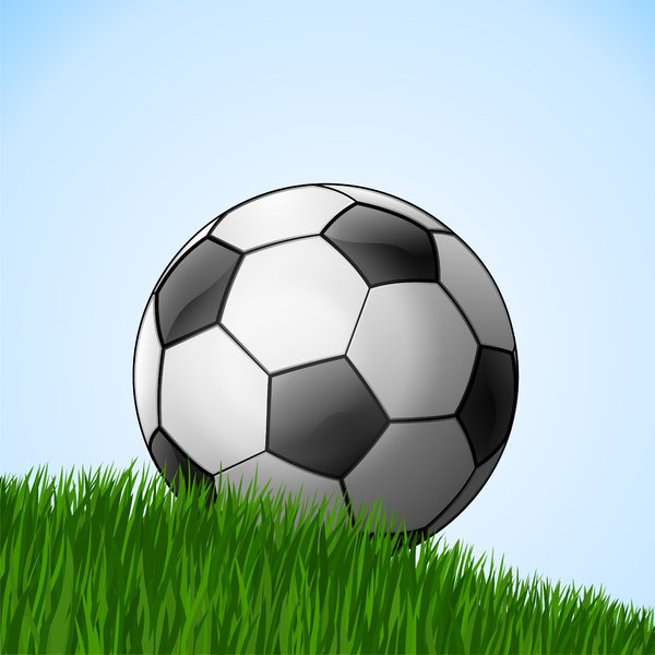 Football 1: Football on the grass - blue background