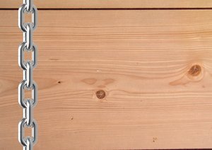 wooden board: Wooden board with chain
