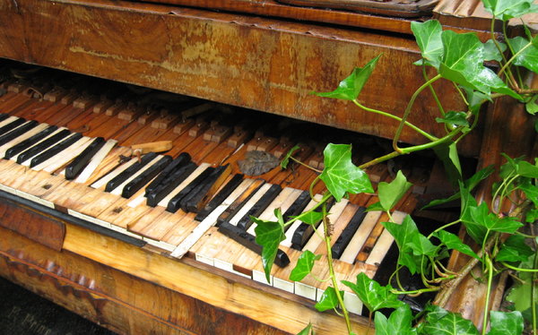 Piano in Decay: Grand piano left to the elements; near Millstatt, Austria