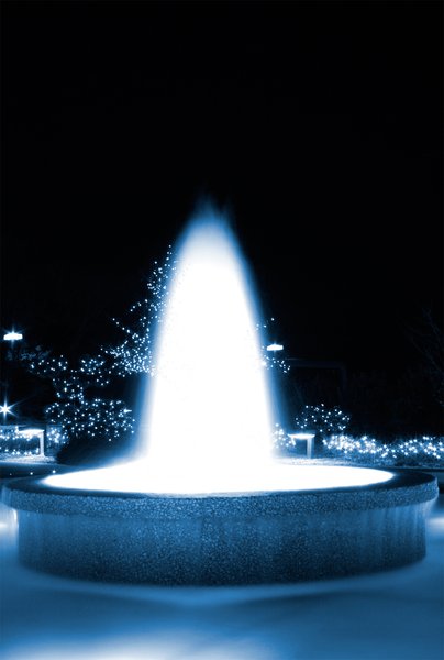 Blue Glowing Fountain