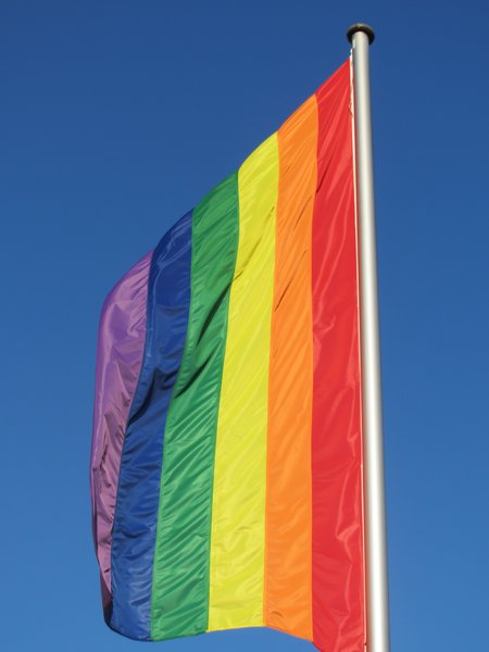 rainbow flag: Symbol of the Lesbian, Gay, Bisexual, Transgender Movement - see http://en.wikipedia.org/wiki/Rainbow_flag