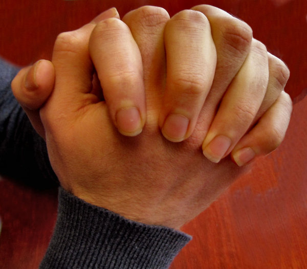 praying hands1: man's hand as in prayer
