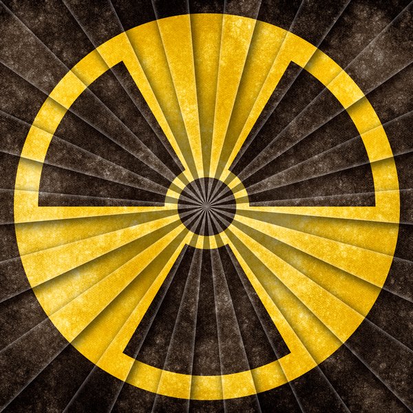 Nuclear Grunge Symbol: Grunge textured nuclear symbol with a shaded starburst pattern to create more depth and contrast.