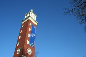 College campus tower: The tower at Queens University in Charlotte, NC