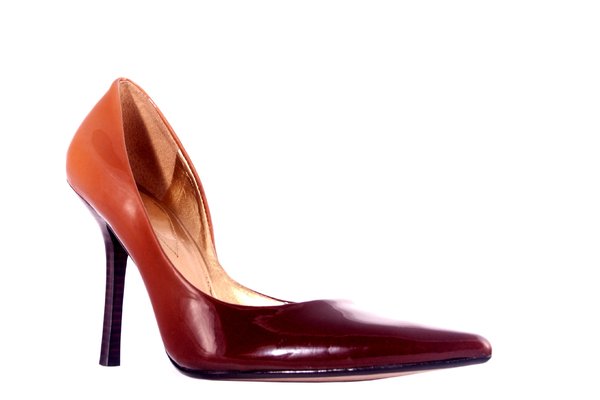 Brown high heel shoes