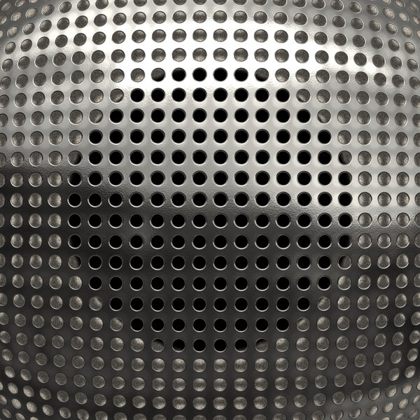 Metallic Grille 2: A silver metal grille closeup over a speaker. Speaker cover, texture, fill, or background.