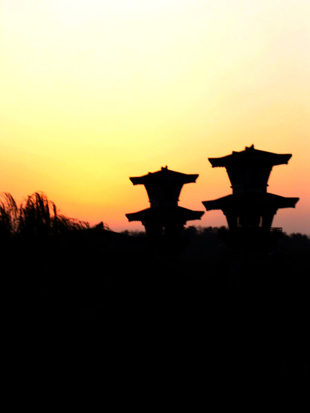 Pagodas in Sunset