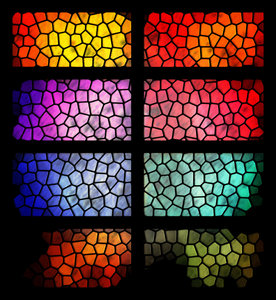 Stained Glass Window: A colorful graphic illustrationof a stained glass window.