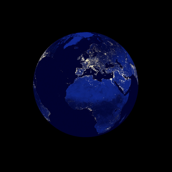 Earth: Night Edition - Europe: An abstract picture of the earth during the night.