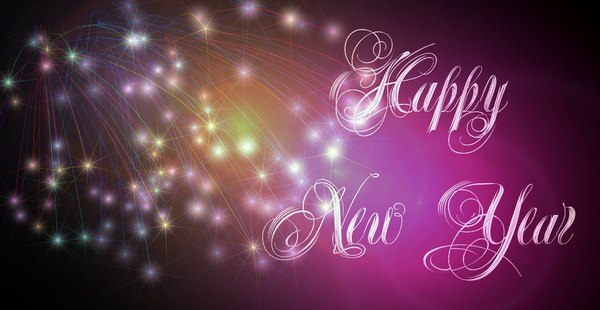 Happy New Year: A sylish script spells out 