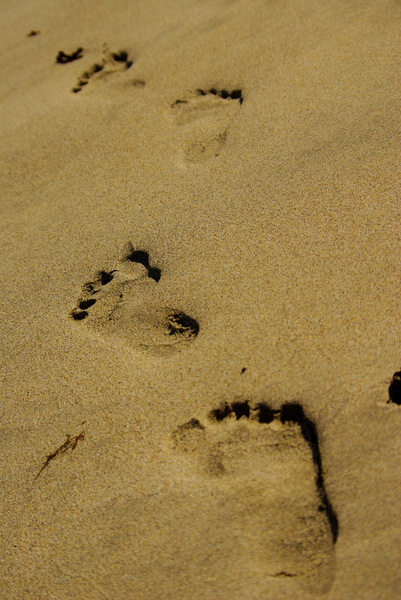 Follow my steps 1: Footsteps on the beach