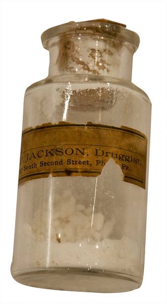 Old Drug: The name of the powder in the bottle was Alum, I have removed this from the  label, you may replace it with your own name. The drug store closed decades ago. The bottle is from 1898