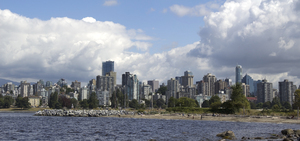 Skyline van de stad Vancouver