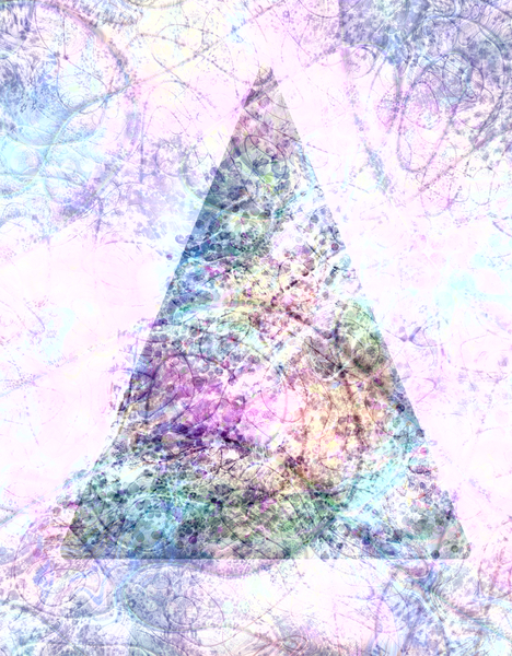 Dreamy Christmas Tree 1: An arty, abstract collage Christmas tree in pretty pastel shades.