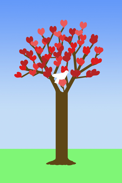 Valentine tree graphic