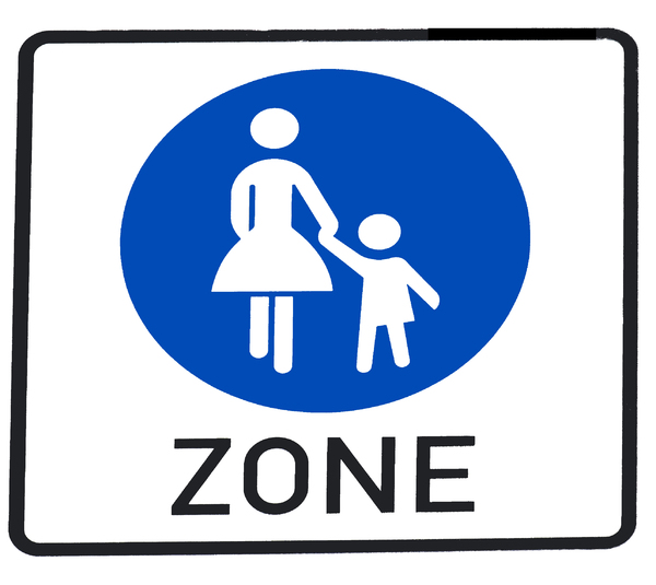 pedestrian zone sign