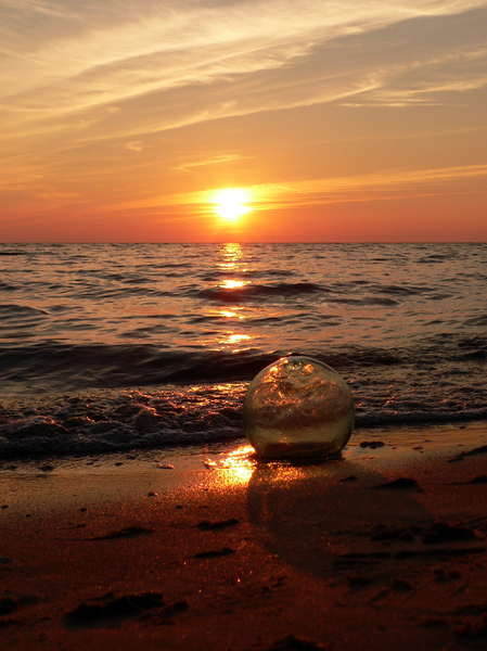 sunset with glassball