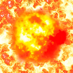 Explosion 3: A powerful explosion and fire.