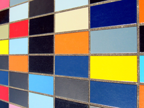 Colored tiles perspective