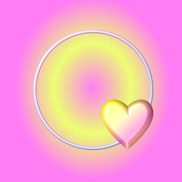 Cute Colourful Heart Frame 1