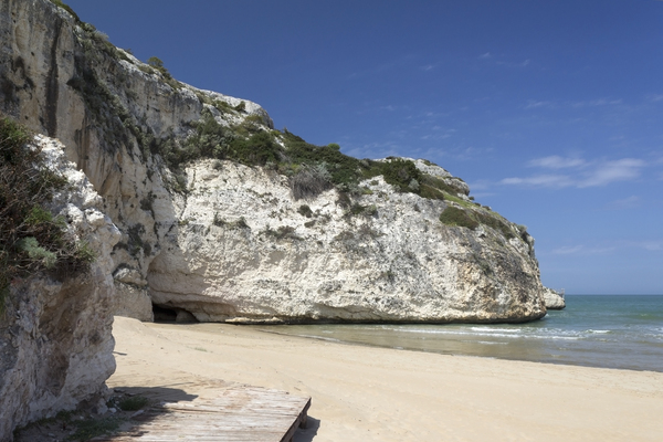 Beach, cliff and cave