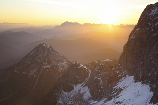 mountain sunset, austria
