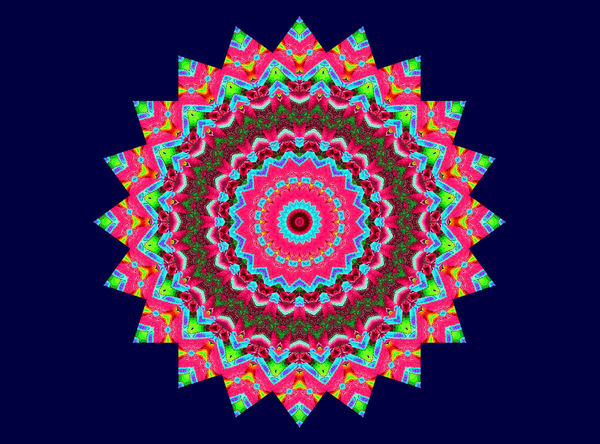 Christmas mandala cutout1: abstract background, texture, kaleidoscopic pattern and perspectives